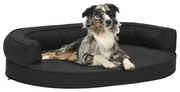 Materasso ergonomico per cani 75x53 cm effetto lino nero