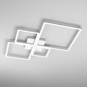 Plafoniera Moderna Quadrata Four Squares Alluminio Bianco Led 90W