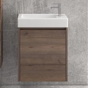 Kamalu - mobile bagno 55 cm sospeso con un'anta e lavabo incasso mn-55a