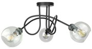 Lampadario a plafone EVIE 3xE27/60W/230V nero/limpido