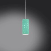 Sospensione Moderna A 1 Luce Pois In Polilux Bicolor Verde Made In Italy