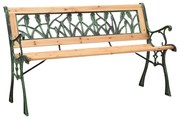 Panchina da giardino 122 cm in ghisa e legno massello di abete