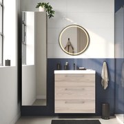 Mobile bagno sospeso con lavabo L 75 x H 58 x P 46 cm rovere ribeira 3 cassetti per vasca centrale Remix