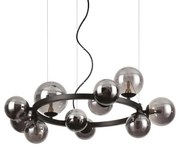 Sospensione Contemporanea Perlage Metallo Nero 11 Luci G9 3W 3000K Luce Calda