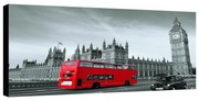 Stampa su tela Red bus & westminster London, multicolore 140 x 70 cm