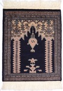 Bokhara Tappeto 60 x 50 Blu (Pakistan) Annodato A Mano
