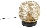 Lampada da tavolo di design dorata con nero 20 cm - Sarella