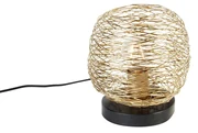 Lampada da tavolo di design dorata con nero 20 cm - Sarella