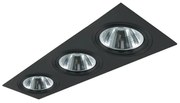 Portafaretto orientabile AR111 da incasso 182x500mm Nero Rettangolare 3 posti Novaline