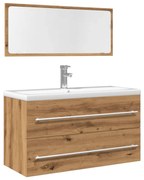 Set mobili da bagno 2 pz rovere artigianale legno multistrato