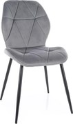 Sedia Rick Velvet grigia – 48x41x86 cm
