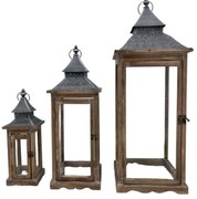 Lanterna in vetro marrone 87 x 32 cm