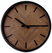 Orologio da parete Ø 30 cm 1xAA nero/marrone