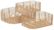 Set di Cesti Naturale Resina 40 x 30 x 13 cm (3 Pezzi)