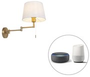 Lampada da parete intelligente in bronzo con paralume bianco incluso WiFi A60 - Ladas Deluxe