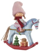 L'ocanera Bambina su cavallo a dondolo  "Aria di Natale"