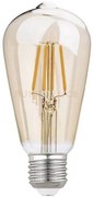 Gla254v- lampadina attacco e27 d.6,4cm 2200k 806lm 8w in vetro ambrato