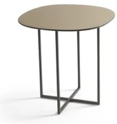 Tavolino in metallo con piano in vetro Bronzo e base nera GINNI 50