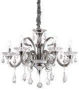 Lampadario Classico Colossal Metallo-Cristallo Avorio 6 Luci E14