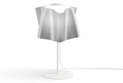 Lampada Da Tavolo Moderna 1 Luce Folio In Polilux Silver Made In Italy