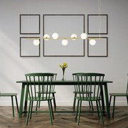 Lampadario Moderno Pomì oro paralume bianco 7x G9 MILOOX