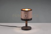 Davos lampada da tavolo metallo nero paralume tortora e oro h. 22cm...