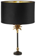 Lampada Da Scrivania Contemporanea Palma Ottone Velluto Nero 1 Luce E27