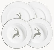 Set di 4 stoviglie fatte a mano Grey Deer, 2 persone
