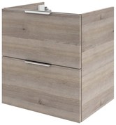 Mobile da bagno sotto lavabo SENSEA Neo grigio / argento lucido L 60 x H 64 x P 48 cm 2 cassetti, lavabo non incluso