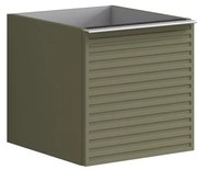 Struttura semi colonna da bagno Pixel 1 cassetto laccato opaco verde salvia L 40 x H 40 x P 45.5 cm