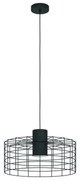 Lampadario Moderno Milligan nero paralume nero E27 Ø48cm EGLO