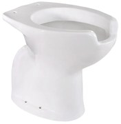 Vaso WC filomuro per persone disabili scarico pavimento, sedile escluso P 52.5 x L 38 x H 49 cm bianco lucido