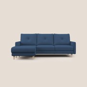 Matisse Divano angolare con sedute scorrevoli in tessuto morbido smacchiabile T17 blu