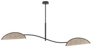 Plafoniera Moderna Ares Acciaio Nero 2 Luci E14 Ip20
