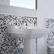 Mosaico in marmo Elos bianco e nero e grigio L 30 x L 30cm x Sp. 8 mm, 10 pezzi