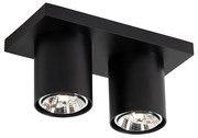 Faretto da soffitto moderno nero 2 luci - Tubo