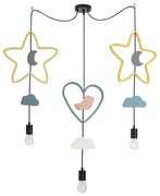 Lampadario sospeso per bambini TRIO 3xE27/20W/230V giallo/blu/grigio