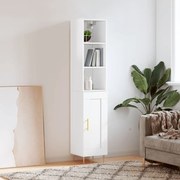 Credenza 34,5x34x180 cm in legno multistrato bianco lucido