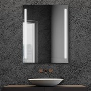 Specchio bagno LED 60x80cm reversibile con 2 fasce luminose