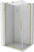 Mexen Velar L cabina doccia scorrevole 110 x 90 cm, trasparente, oro spazzolato - 871-110-090-03-55