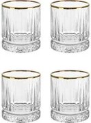 Set 4 bicchieri cocktail bordo oro Elysia Golden Touch Pasabahce