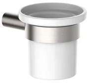 Bicchiere da bagno porta spazzolini Si 90501  L 7.8 x H 9 in ceramica nickel spazzolato