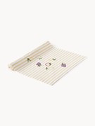 Runner da tavola a righe con motivi ricamati Melony