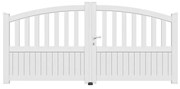 Cancello manuale a braccio articolato e a martinetto GARDENGATE Florenca battente  in alluminio, apertura a destra, L 300 x H 119.6 cm, di colore bianco