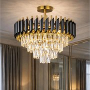 Brilagi - Lampadario a soffitto ECLIPSE 7xE14/10W/230V Ø 48 cm nero/oro