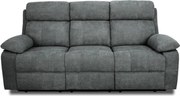Divano Recliner Key 3 Posti 198x93x101 Cm Tessuto Grigio