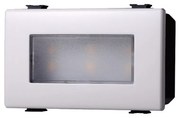 Segnapasso Led 3 moduli 2,4W da incasso per scatola 503 grigio IP20 Bianco caldo 3000K compatibile anche con BTicino Matix