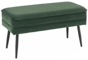 Panca trapuntata con contenitore VELVA 37x78 cm verde/nero