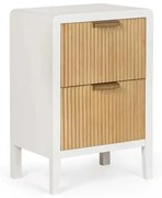 Cassettiera 2 cassetti Charley colore bianco - naturale 40X30X60H