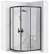 Cabina doccia REA Look Black 80x100 + Piatto doccia Look White